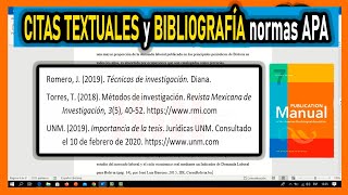 CITAS TEXTUALES y REFERENCIAS BIBLIOGRÁFICAS Normas APA 7ma Edición [upl. by Divaj492]