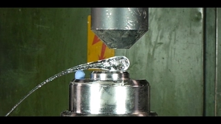 Crushing Prince Ruperts drop with hydraulic press [upl. by Nets]