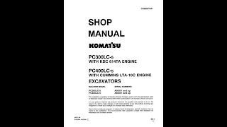 Komatsu PC300LC5 A30001 amp Up PC400LC5 A40001 amp Up  CEBM207041 Service manual [upl. by Kenn]