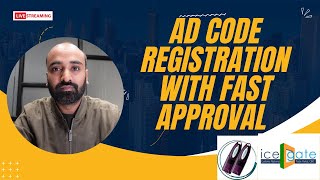 How to do AD code Registration in Icegate  ICEGATE AD Code Registration [upl. by Ahsenre425]