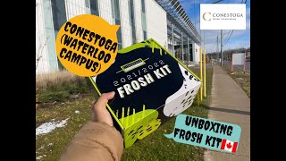 Unboxing Frosh Kit  Conestoga College Waterloo Campus  International Student In Canada [upl. by Adnohsed]