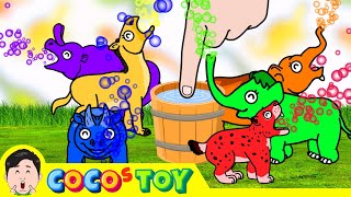 Fun color play with Cenozoic animalsㅣColor play Learn ColorsㅣCoCosToy [upl. by Ermentrude660]