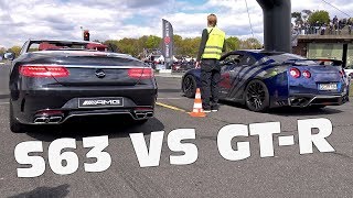 MercedesAMG S63 Cabriolet vs GTR vs TVR T350T vs C63 S [upl. by Leorsiy566]