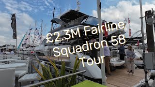 £23M Fairline Squadron 58 Boat Tour [upl. by Notsecnirp]