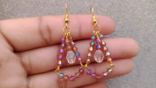 Diy Earrings How to make beaded earrings Earrings Banany Ka Tarika Saima Create Ideas [upl. by Ahsikyt]