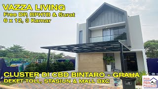 CLUSTER BINTARO JAYA VAZZA LIVING 6X12 3 KAMAR TIDUR DEKAT TOLL MALL BINTARO EXCHANGE STASIUN [upl. by Ayarahs]