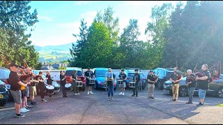 Comrie Pipe Band visit Dalnaglar care home [upl. by Cedell]