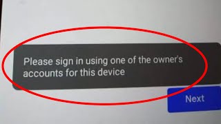 Fix Please sign in using one of the owners account for this device problem solve [upl. by Aiel]