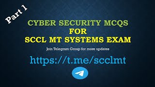 SCCL MT Systems Cyber Security MCQs part 1 [upl. by Eilime]