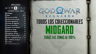 God of War Ragnarok  Midgard 100  Guía de todos los coleccionables de la zona al 100 [upl. by Enoj]