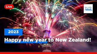 Happy new year to New Zealand Auckland welcomes in the New Year with fireworks [upl. by Aihtnys236]