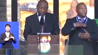 Fake Sign Language Interpreter Not Even Close At Mandela Funeral [upl. by Guillemette]