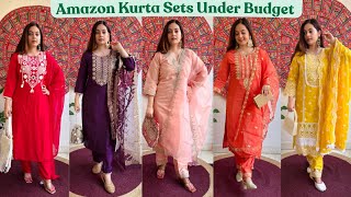 Amazon Affordable Kurta Pant Dupatta Set Haul  Partywear  Great Indian Festive Sale  Mahima Giri [upl. by Doreg993]