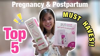 TOP 5 Pregnancy and Postpartum Essentials MUST HAVES  Product Review Highly Recommended ✅ [upl. by Karlie678]