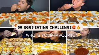 50 SUNNY SIDE UP EGGS EATING CHALLENGE  50 OMELETTE EATING CHALLENGE  ASMR EATING  Foodie India [upl. by Donna]