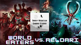 World Eaters Vs Aeldari Warhammer 40k Live Pariah Nexus Mission Pack Battle Report [upl. by Alyakam760]