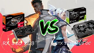 RX 580 8GB VS GTX 1650 4GB OC VALORANT Benchmark Test [upl. by Ynnod]