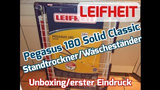 Leifheit Wäsche Standtrockner Pegasus 180 Solid Classic Unboxing amp erster Eindruck [upl. by Filiano856]