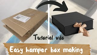 easy shirtbox making tutorial  hamper box making at home  hamperbox without foam board [upl. by Nylanaj]