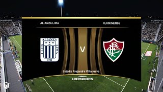 Alianza Lima vs Fluminense ● Copa Libertadores 2024 ● Gameplay Pes 2021 [upl. by Yenahpets]