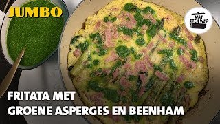 Wat eten we Frittata met groene asperges en beenham [upl. by Ioved]