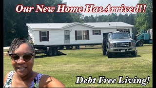 NEW DEBT FREE LIVING  OUR NEW HOME MOBILE HOME SETUP [upl. by Solram]