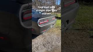 Challenger RT cold start with straight pipe  cats still on dodge [upl. by Corrianne308]