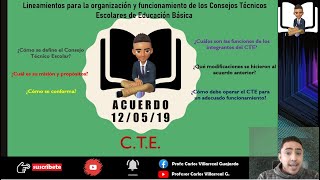 Acuerdo 120519 Lineamientos para la organización y funcionamiento de los CTE [upl. by Onairot]