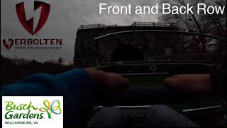 “Verbolten” Busch Gardens Williamsburg On Ride Front Row and Back Row Christmas Town Edition 🌩️🚘 [upl. by Fazeli]