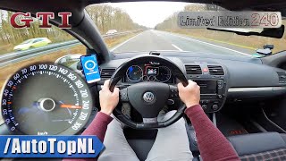 VW Golf GTI MK5 Edition 240 on AUTOBAHN NO SPEED LIMIT by AutoTopNL [upl. by Carlock]