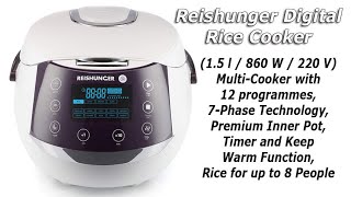 Reishunger Digital Rice Cooker 15 l  860 W  220 V Review [upl. by Nwahsem]