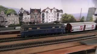 1 round on layout HO Roco NS 1000 with a goods train [upl. by Hardan]