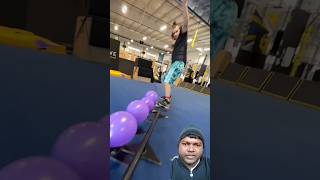 Amazing flipping balloon popping parkour jump funny tumbling bike cheer challenge shorts [upl. by Suivatna599]