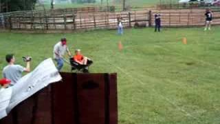 Blindfolded Wheelbarrow Racing at Hillbilly Olympics [upl. by Oad1]