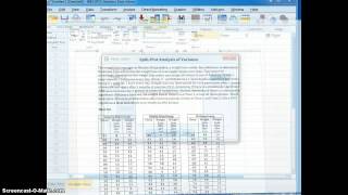 SplitPlot ANOVA Data Input [upl. by Aynatan]