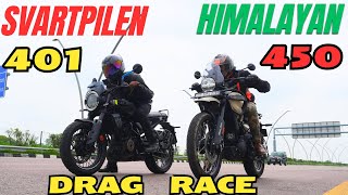 Royal Enfield Himalayan 450 vs Svartpilen 401 Drag Race [upl. by Nauaj]