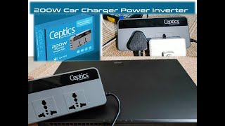 Laptop Car Charger Inverter  Ceptics 200W  Testing amp Review inverter portable electronic [upl. by Arvin270]