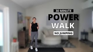 30 MIN POWER WALK NO JUMPING [upl. by Esela]