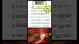 Monti Czardas  CLOSE UP Allegro Vivace Bar 18 to 33 Violin Sheet Music shortsfeed [upl. by Aleafar]