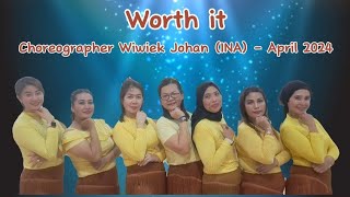 Worth It Line dancechoreo Wiwiek Johan INA  Demo SSR Dance [upl. by Anuhsal313]