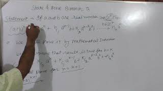 STATE amp PROVE BINOMIAL THEOREM class 11 [upl. by Nylad]