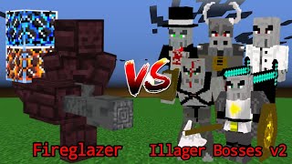 Fireglazer vs Illager Bosses v2  Minecraft Mob Battle [upl. by Fan]