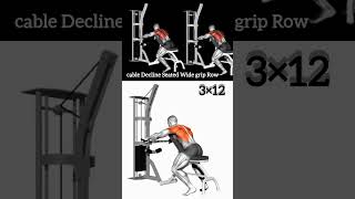 cable Decline Seated Wide grip Row Body building workout shortsvideo [upl. by Parrott]