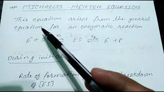 Michaelis Menten equation [upl. by Isbel]