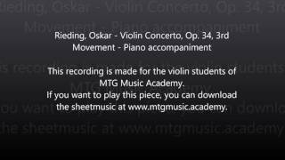 Rieding Oskar Violin Concerto Op 34 3rd Movement Piano accompaniment [upl. by Elfstan]