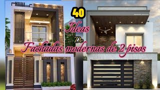 IDEAS de FACHADAS de Casas de Dos Pisos modernas y pequeñas [upl. by Holt]