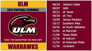 2024 ULM Warhawks Football Schedule [upl. by Euseibbob]