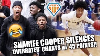 Sharife Cooper RESPONDS TO ‘OVERRATED’ CHANTS with 45 POINTS  Rival Fans GET HEATED [upl. by Mechelle]