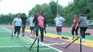 McCutcheon Football hosts Moms Campquot [upl. by Jara]