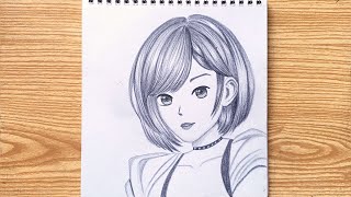 How To Draw A Beautiful Anime Girl  Step By Step Tutorial  Pencil Drawing [upl. by Rifkin]